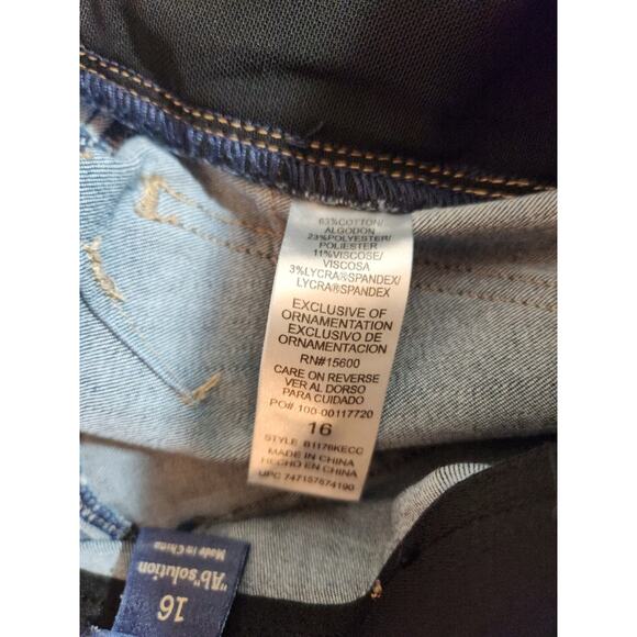 Democracy Jeans Womens Sz 16 Blue "Ab" Solution Technology Whiskers Stretch - Picture 9 of 14